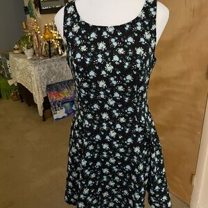H&M Black and Blue Floral Mini Dress